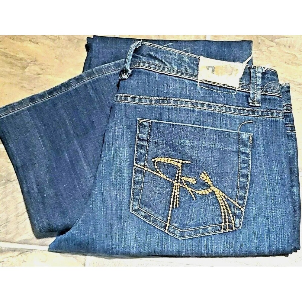 Y2k A Chip and Pepper Production Soft Blue Denim Jeans Boho Flared Leg Size 13